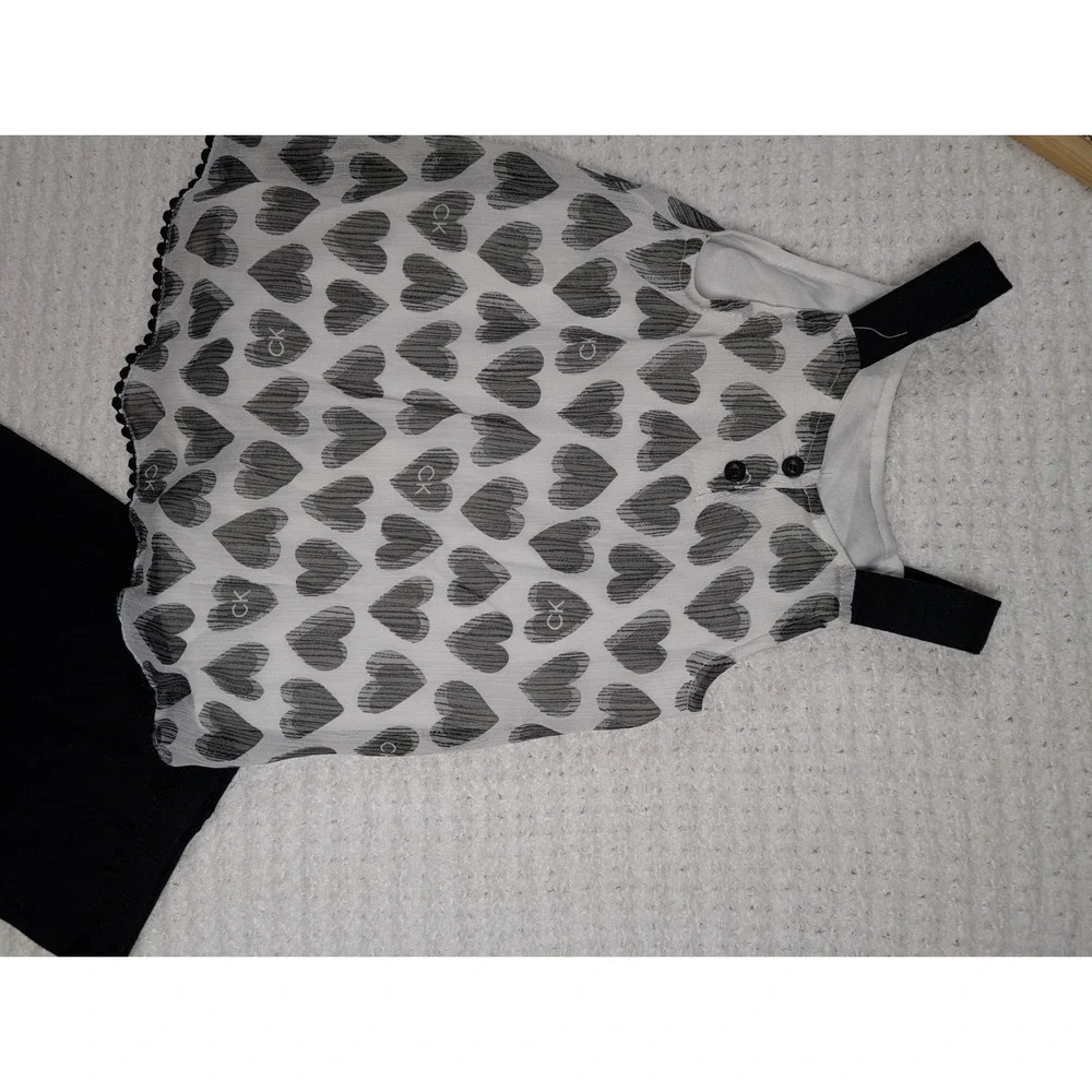 Calvin Klein Jeans Toddler Girl 24M‎ Heart Print Tunic and Leggings 2-Piece Set